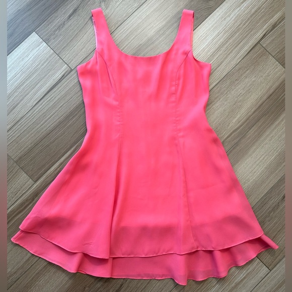 Vintage Dresses & Skirts - Vintage Hampton Nites Pink Frilly Tank Dress